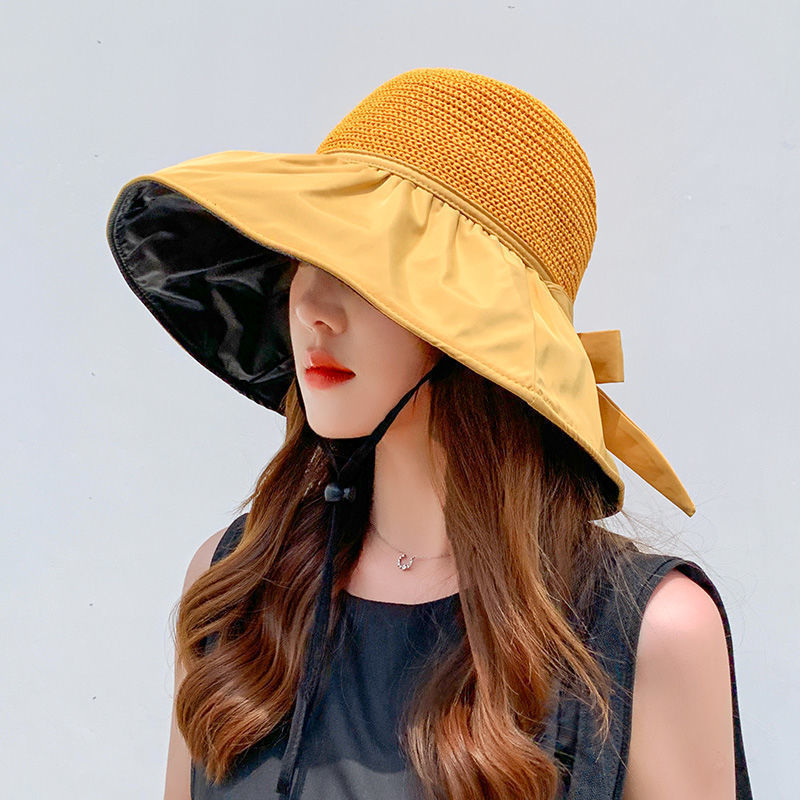 Nón Mũ Vành Đan Lưới Kiểu Cói 2 Lớp Chống UV Cực Chất - requane
