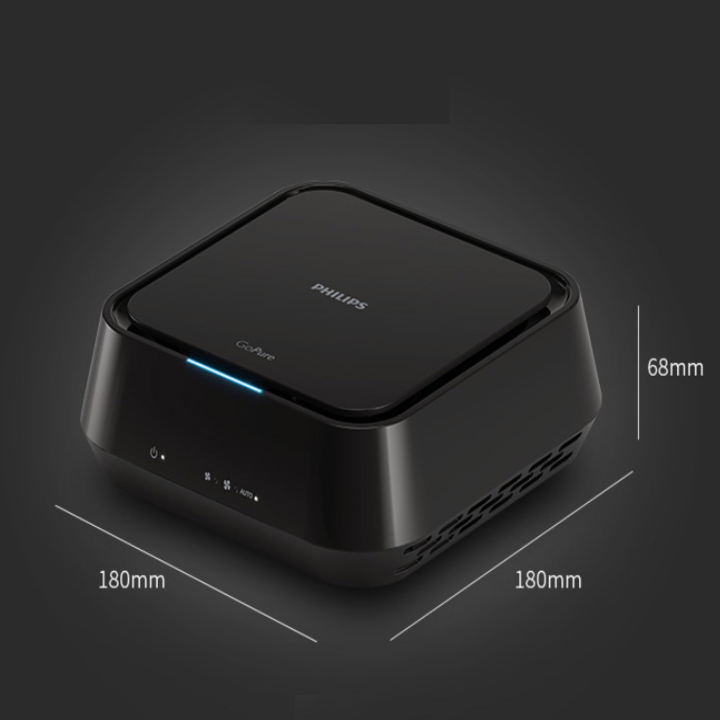 Máy khử mùi, lọc không khí trên xe ô tô thương hiệu nhập khẩu Philips GP5201 cảm biến chất lượng không khí 3 màu AQI, cảnh báo thay lõi lọc tự động (Bảo hành điện tử 12 tháng)
