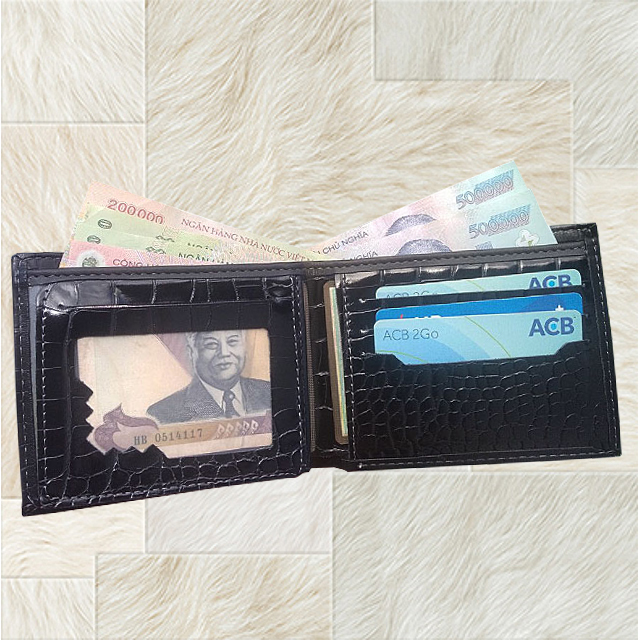 [ 3 NGÀY GIẢM SỐC - GIÁ HỦY DIỆT ] Ví nam dập vân cá sấu da Simili kiểu dáng Sang Trọng - Đẳng Cấp . Bóp nam giá Xưởng có 3 ngăn lớn ( 1 ngăn kéo khóa ) và nhiều ngăn nhỏ [ BH 12 tháng ]