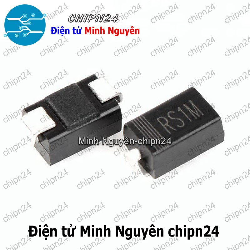[10 con] (G7) Diode Dán RS1M SMA DO-214AC 1A 1000V (4.3x2.6mm) (SMD) (FR107) - HH006000