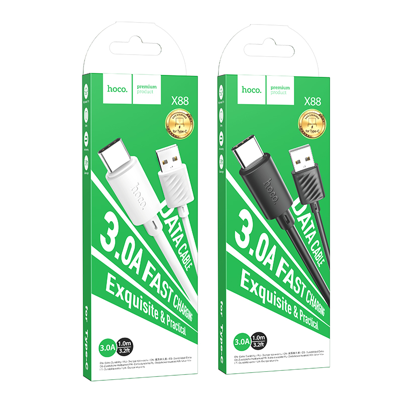 Cáp sạc nhanh cho Android Hoco x88 TypeC sạc nhanh 2.4A dài 1M
