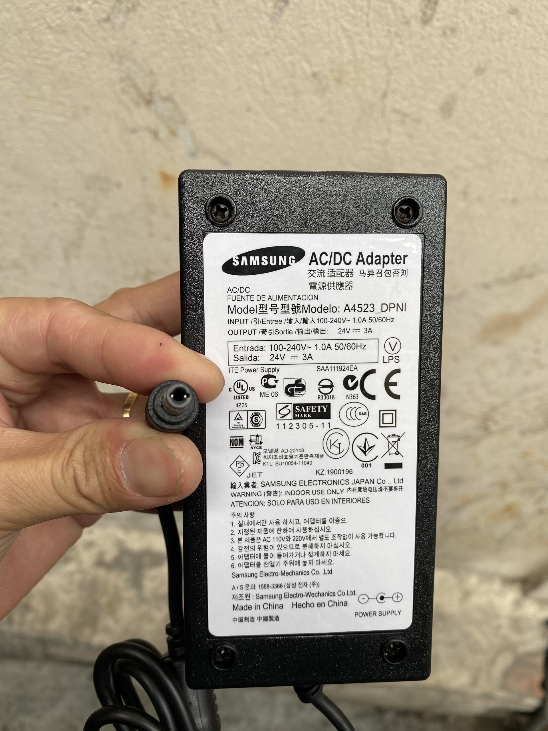 Nguồn sạc 24V 3A chuẩn của samsung