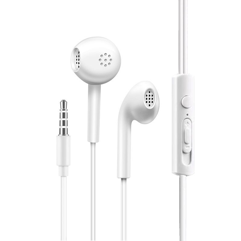 Tai nghe nhét tai có dây tích hợp chất lượng cao dành cho điện thoại -Tai nghe chân tròn cho Samsung, Oppo, Huawei Jack hỗ trợ mic nghe gọi