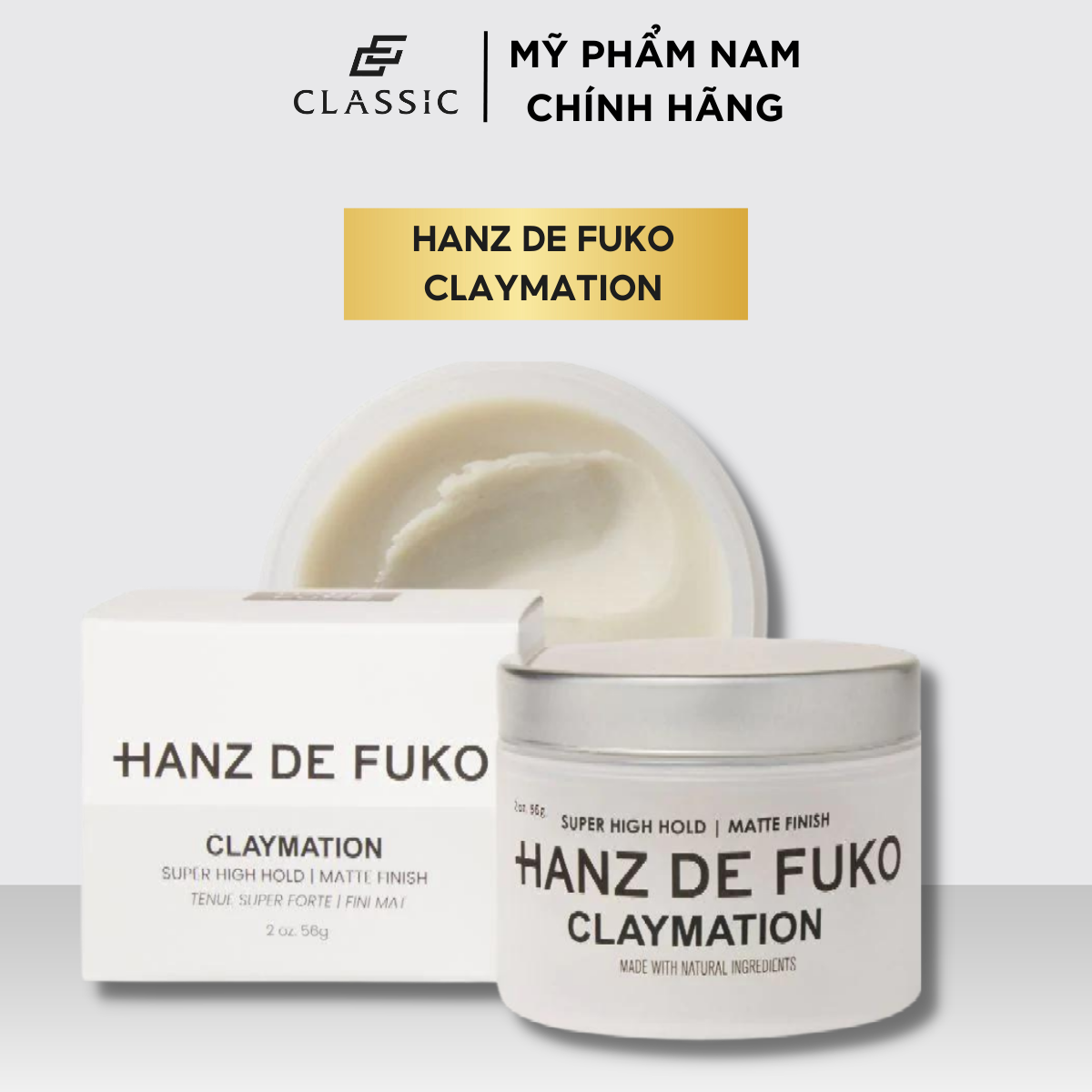 Sáp Vuốt Tóc Hanz de Fuko Claymation 56g