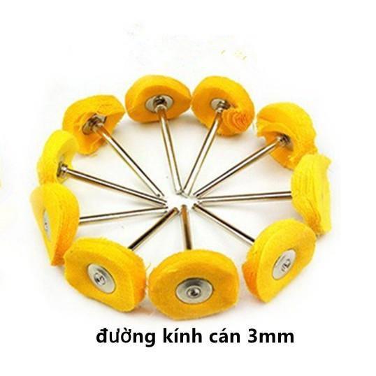 Bộ 10 vải bông đánh bóng hình mặt phẳng 25mm