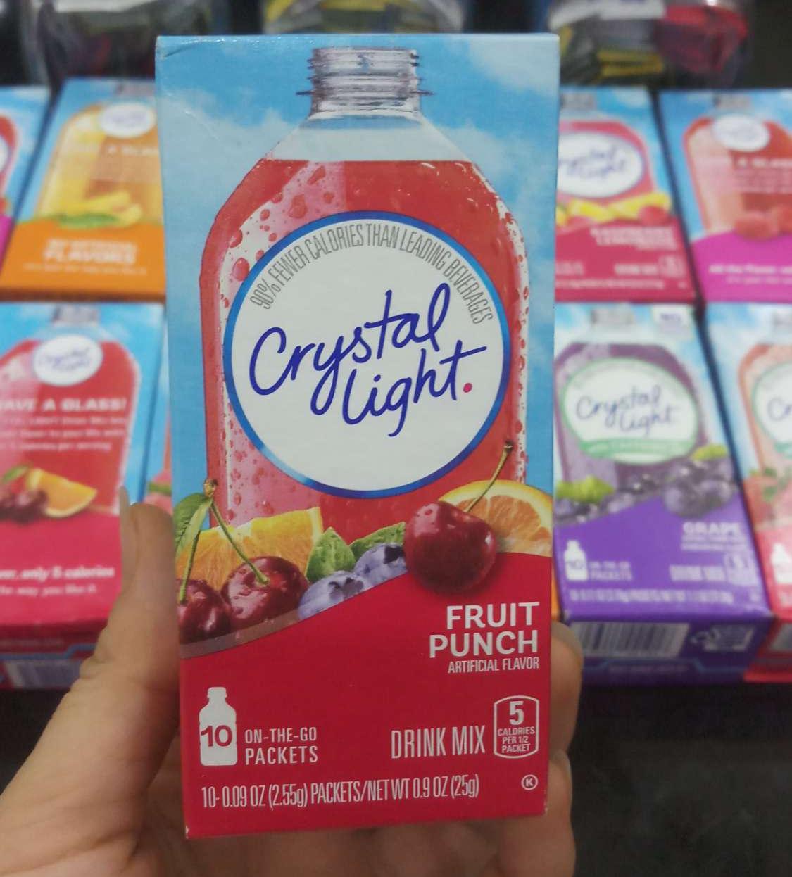 Crystal light pha nước đủ vị ăn kiêng 10 gói mix vị