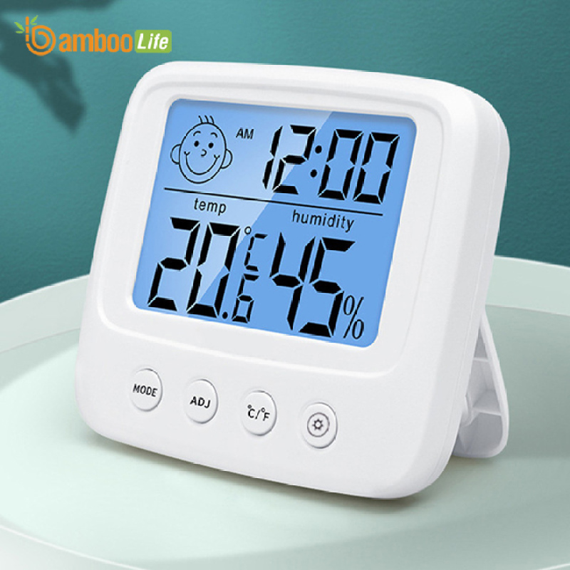 Nhiệt ẩm kế điện tử Bamboo Life 3 trong 1 nhiệt kế phòng đo nhiệt độ phòng ngủ máy đo độ ẩm đa năng, tiện dụng cao cấp