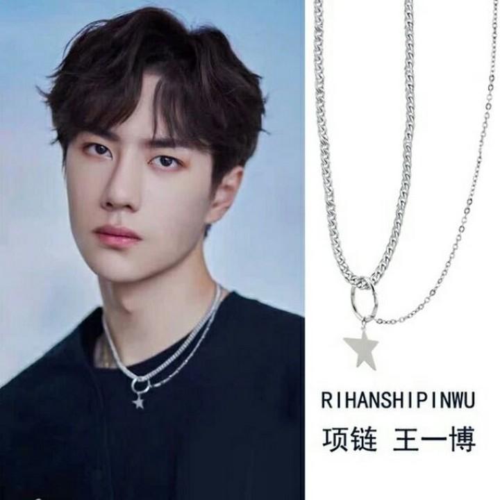 Dây chuyền Vương Nhất Bác vòng sao phong cách Hàn Quốc thời trang cá tính.