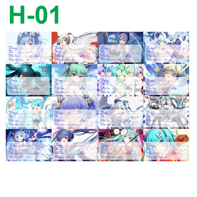 Nhãn vở set 32-64 nhãn vở Hatsune Miku
