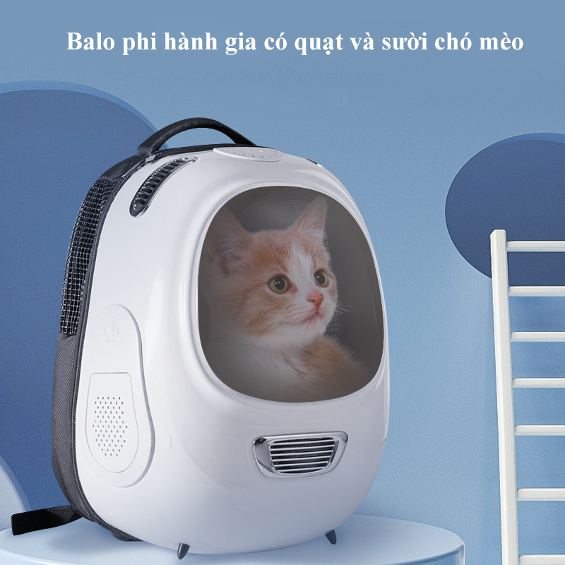 Balo cho mèo, balo phi hành gia thú cưng neakasa , balo vận chuyển chó mèo tích hợp đèn chiếu sáng, quạt mát, quạt sưởi, khử khuẩn uv
