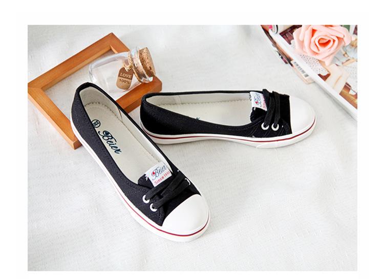 Giày Lười Nữ, Giay Luoi Vai Nu, giày Slip-on Vải Mềm Mại, giày lười nữ buộc dây