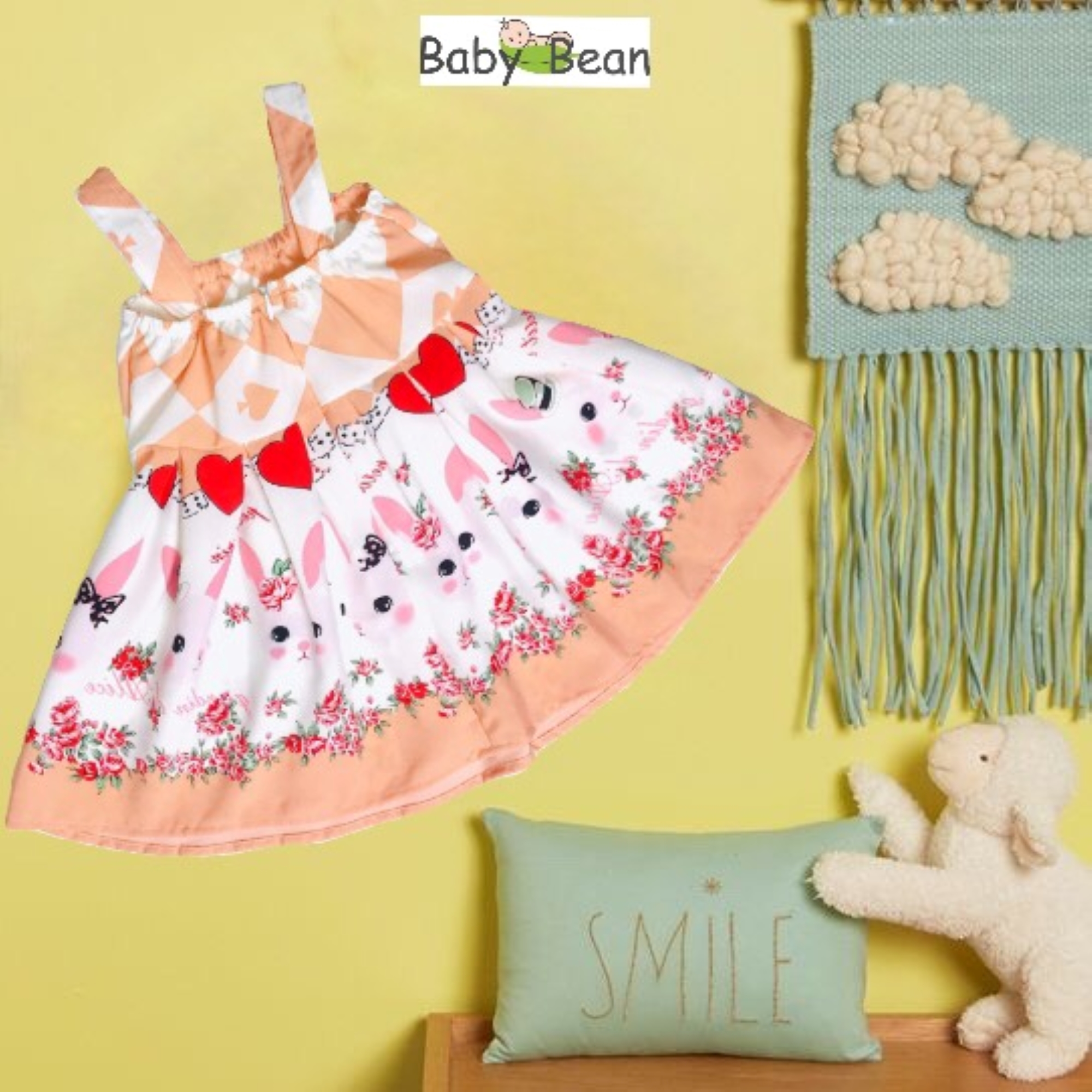 Váy Đầm Lụa Bản Dây Bé Gái BabyBean