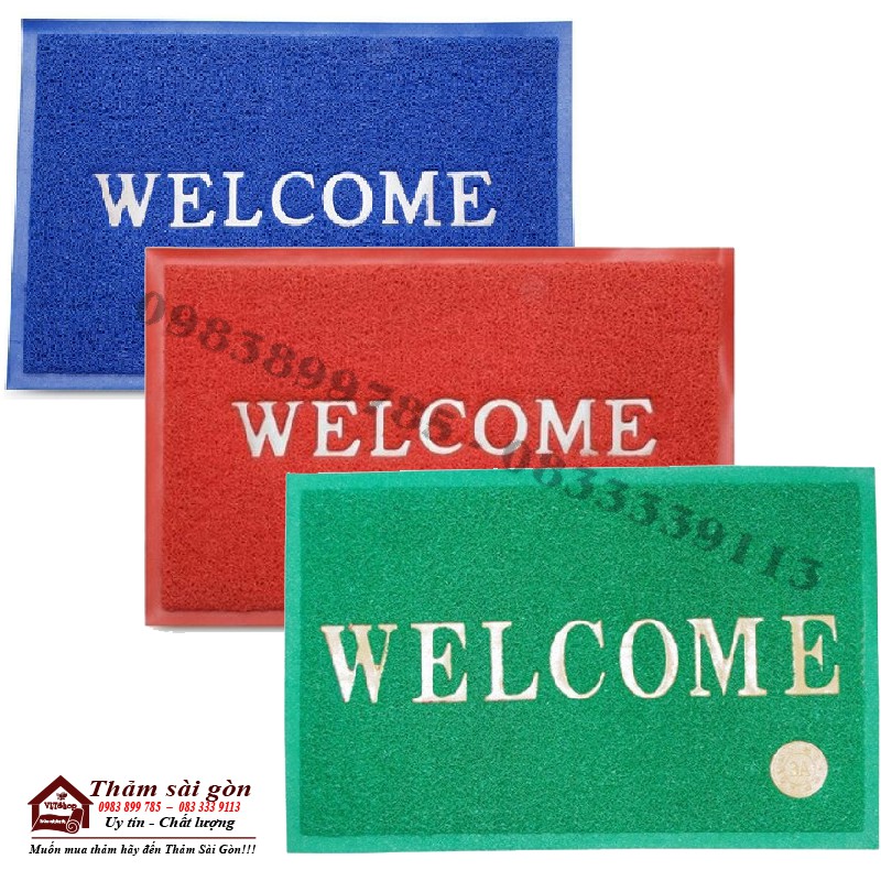 Thảm nhựa welcome xả kho chống trơn trượt cao cấp khổ 120cm x150cm