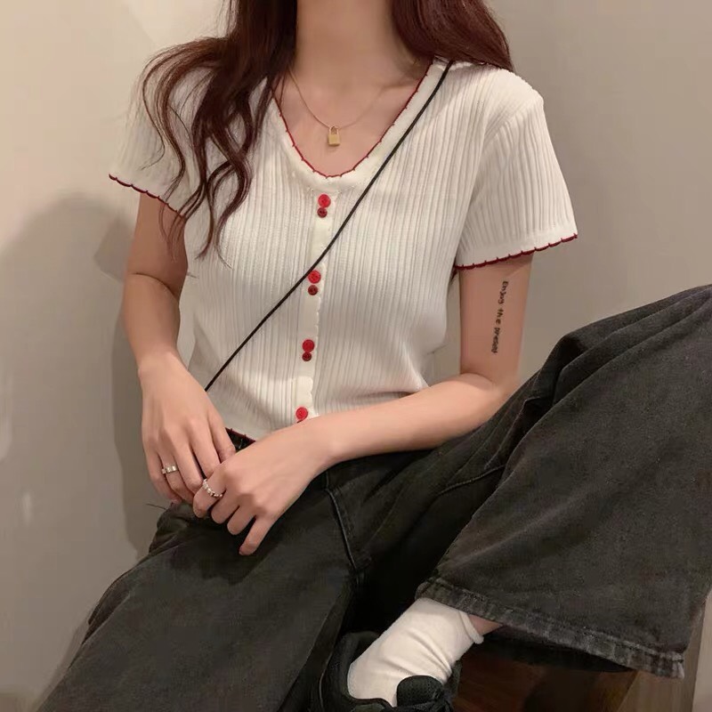 Áo len croptop nữ chất len mongtoghi mùa thu 2020 weekend