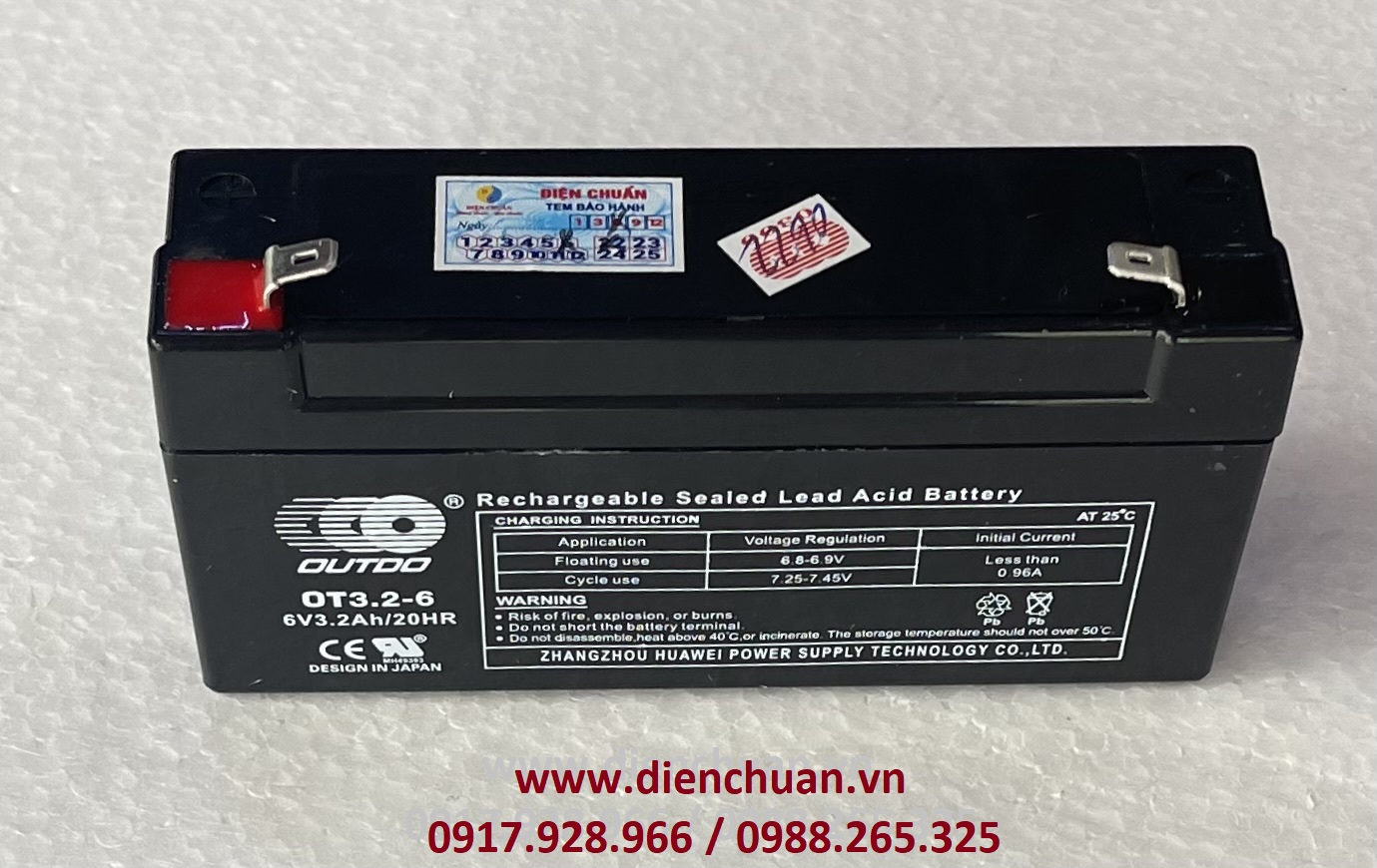 Bình ắc quy 6V 3.2Ah Outdo OT3.2-6