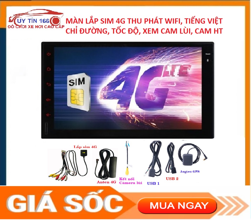 [Hỗ Trợ Lắp Đặt] Shop UY TÍN 166 - Màn hình ô tô lắp sim 4G 7 inch, RAM 1G ROM 32G hỗ trợ TIẾNG VIỆT, Màn hình lắp chung nhiều dòng xe,màn hình ô tô giá rẻ,đầu dvd xe hơi,màn hình xe vios, kia morning - Dvd oto, màn hình dvd ô tô