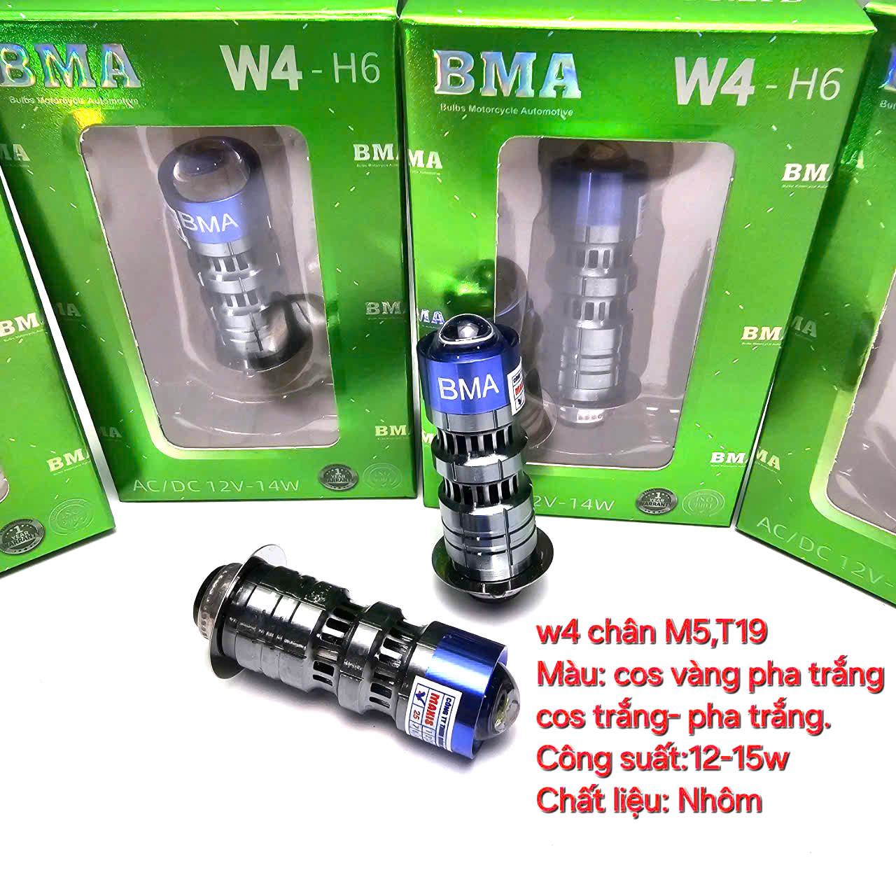 Đèn Pha Bi Cầu Chân M5 Hàng BMA Loại Tốt [ Cos Vàng - Pha Trắng ]