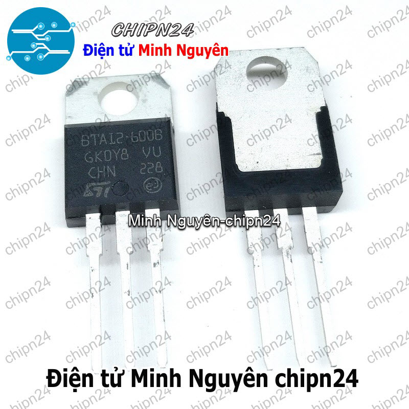 [2 con] (KT1) Triac BTA12-600B TO-220 12A 600V (BTA12-600 BTA12) - HH000685