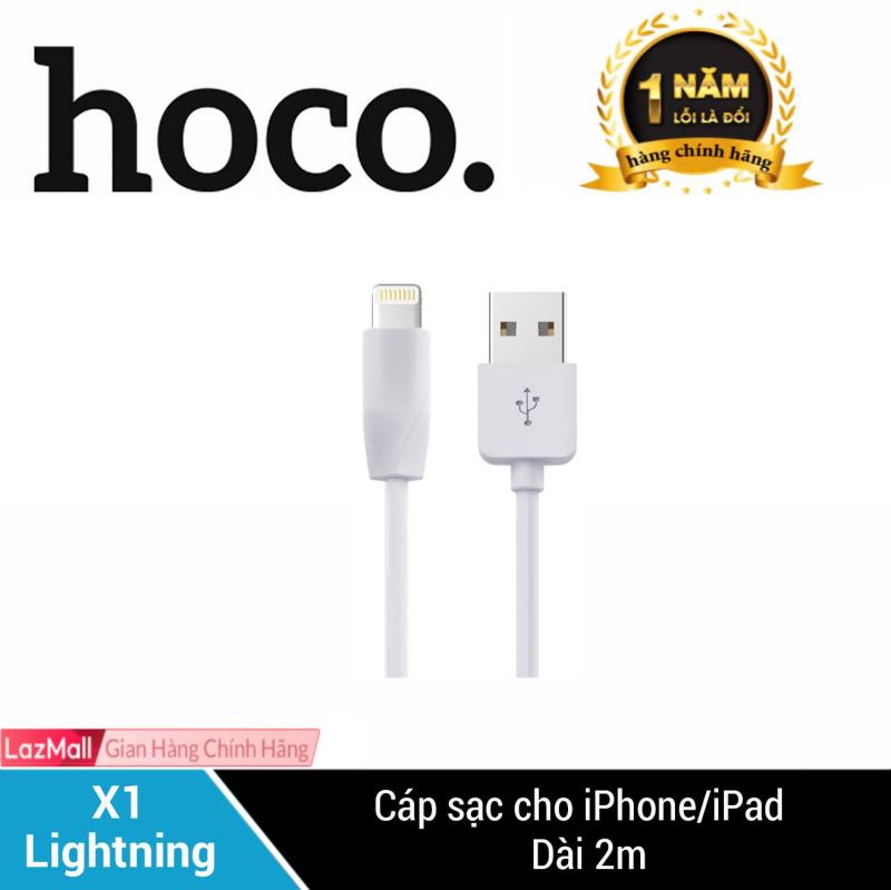 Dây sạc Lightning Hoco X1 cho iPhone/iPad dài 1M/2M chất liệu TPE an toàn chống gẫy gập