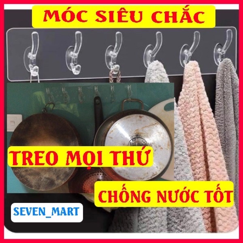 Móc dán tường thanh 6móc siêu chắc - vỉ dán tường