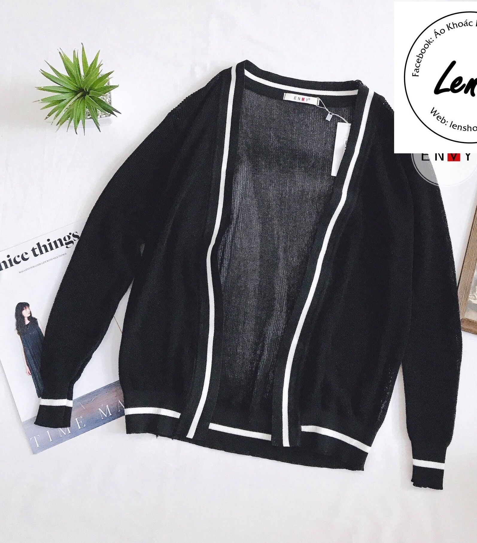 ÁO KHOÁC CARDIGAN MỎNG VIỀN