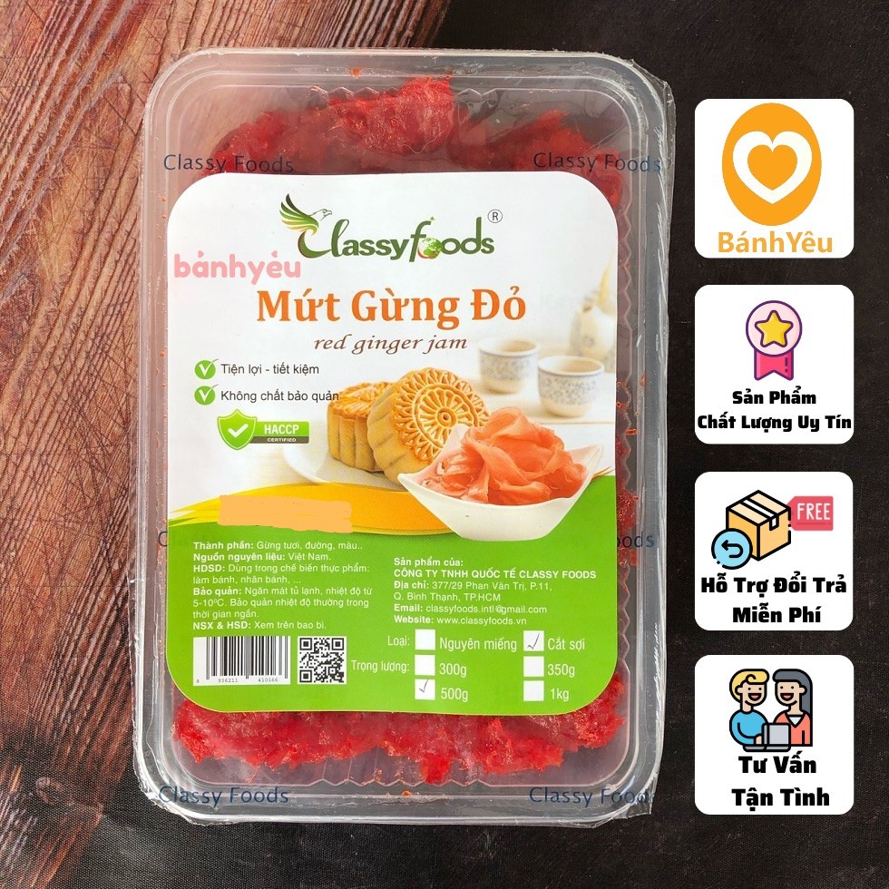 Mứt gừng đỏ làm bánh trung thu
