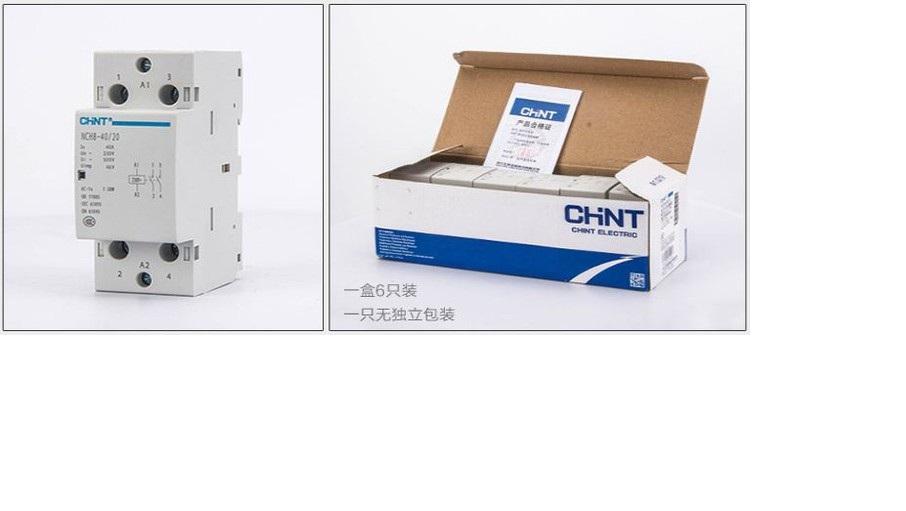 Khởi động từ, contactor 1 pha CHINT NCH8 40A/220V (Xám)