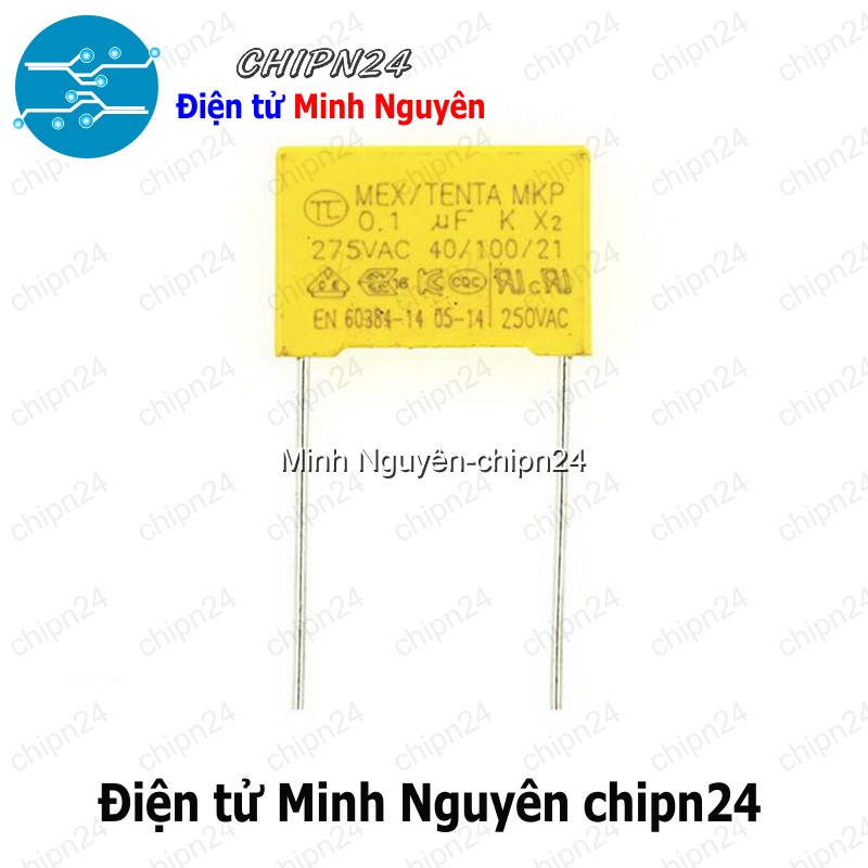 [5 con] (F239) Tụ hộp 104 275VAC 15mm (0.1uF MEX/TENDA MKP K X2 40/100/21) - HH002897