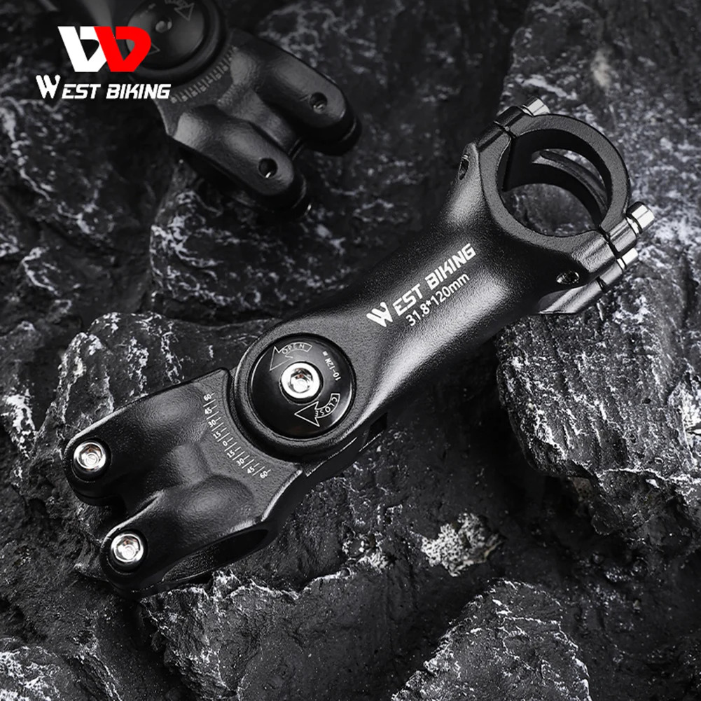 WEST BIKING Bike Stem Adjustable Angle Handlebar Riser Extension Adapter Easy Installation Road Mountain Bicycle Accessories