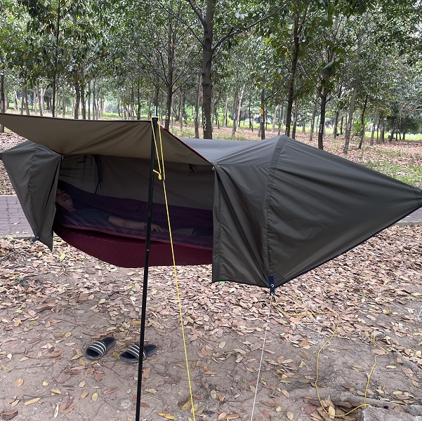 Võng Cao Cấp Chống Nước 2 Người Giường Đôi Dây Cột Dày, Tarp Hammocks 2.4x1.4m
