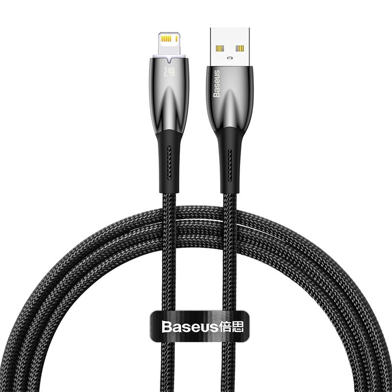 Cáp Sạc Nhanh Baseus Glimmer 2.4A USB to Ln | Có Đèn LED Báo Sạc, Dây Dù Bền