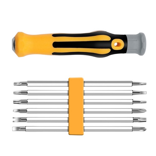 Bộ Công Cụ Đa Năng 7 Món Tua Vít Vặn Đai Ốc Gồm 12 Đầu Vặn Có Từ Tính Chiều Dài Tổng Thể 15,5cm