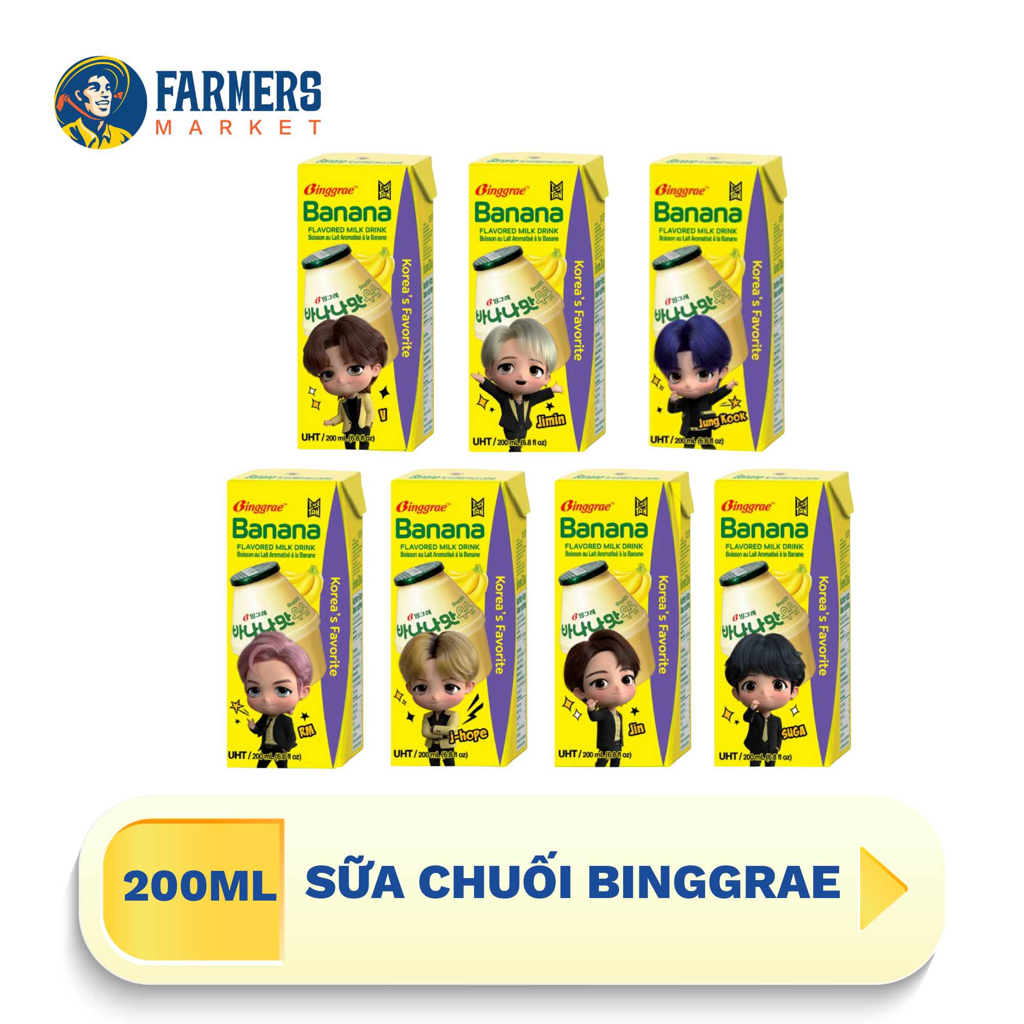 Sữa chuối binggrae hàn quốc - hộp 200ml.