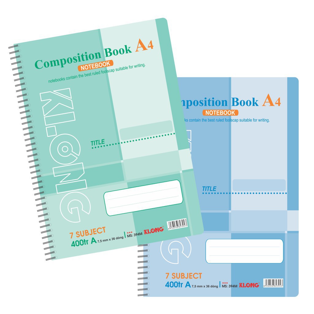 Sổ lò xo đơn Klong Composition Book - 400 trang; MS 394M - khách sỉ ib
