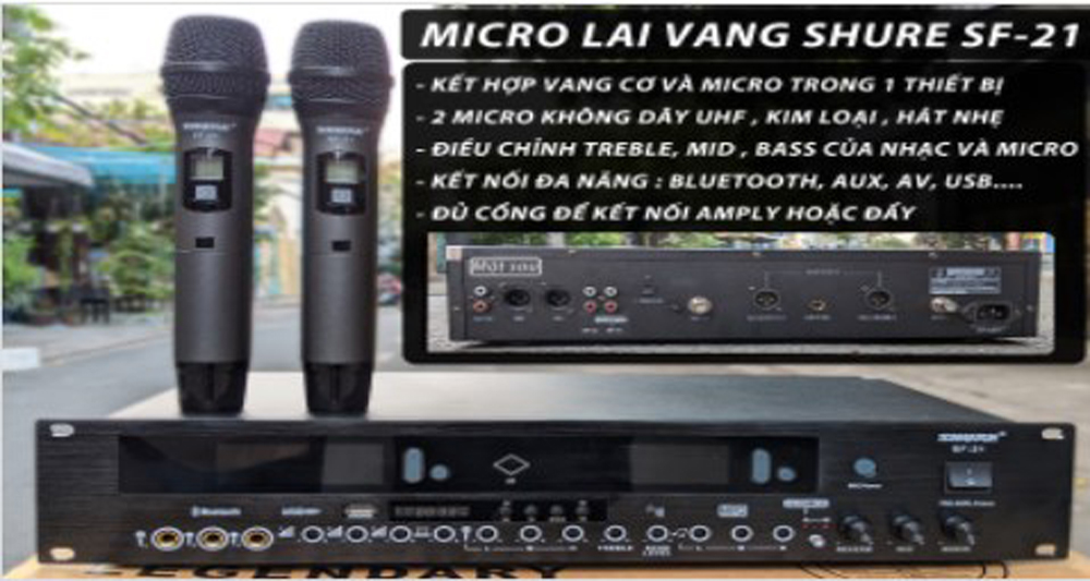 [HCM]Micro Lai Vang Shure SF21 - Micro không dây cao cấp.