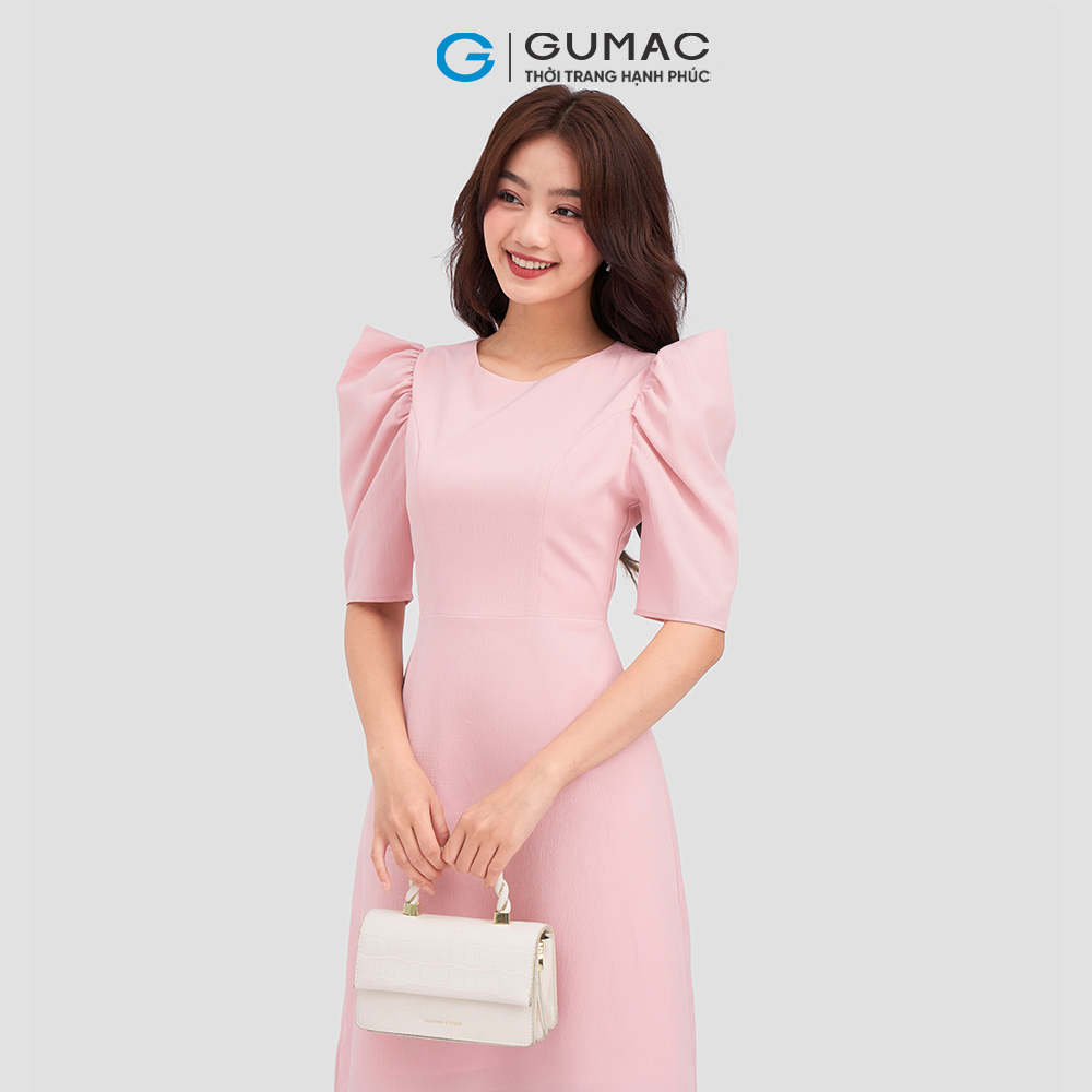Đầm form A tay phồng DC12060 thời trang GUMAC
