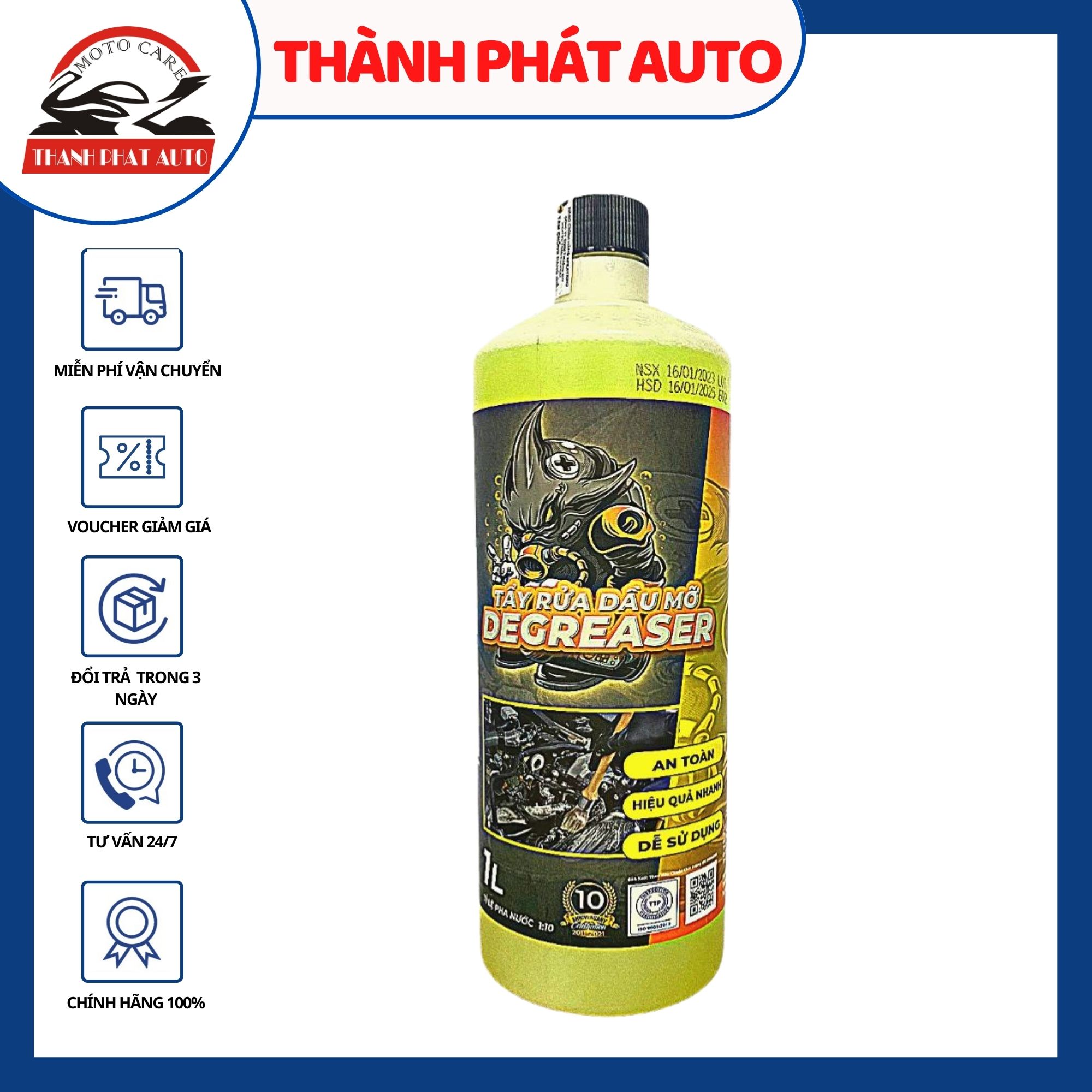 Dung dịch Sprayking Ultra Clean tẩy rửa dầu mỡ chuyên dụng trên bề mặt kim loại Tặng kèm vòi xịt 1Lít