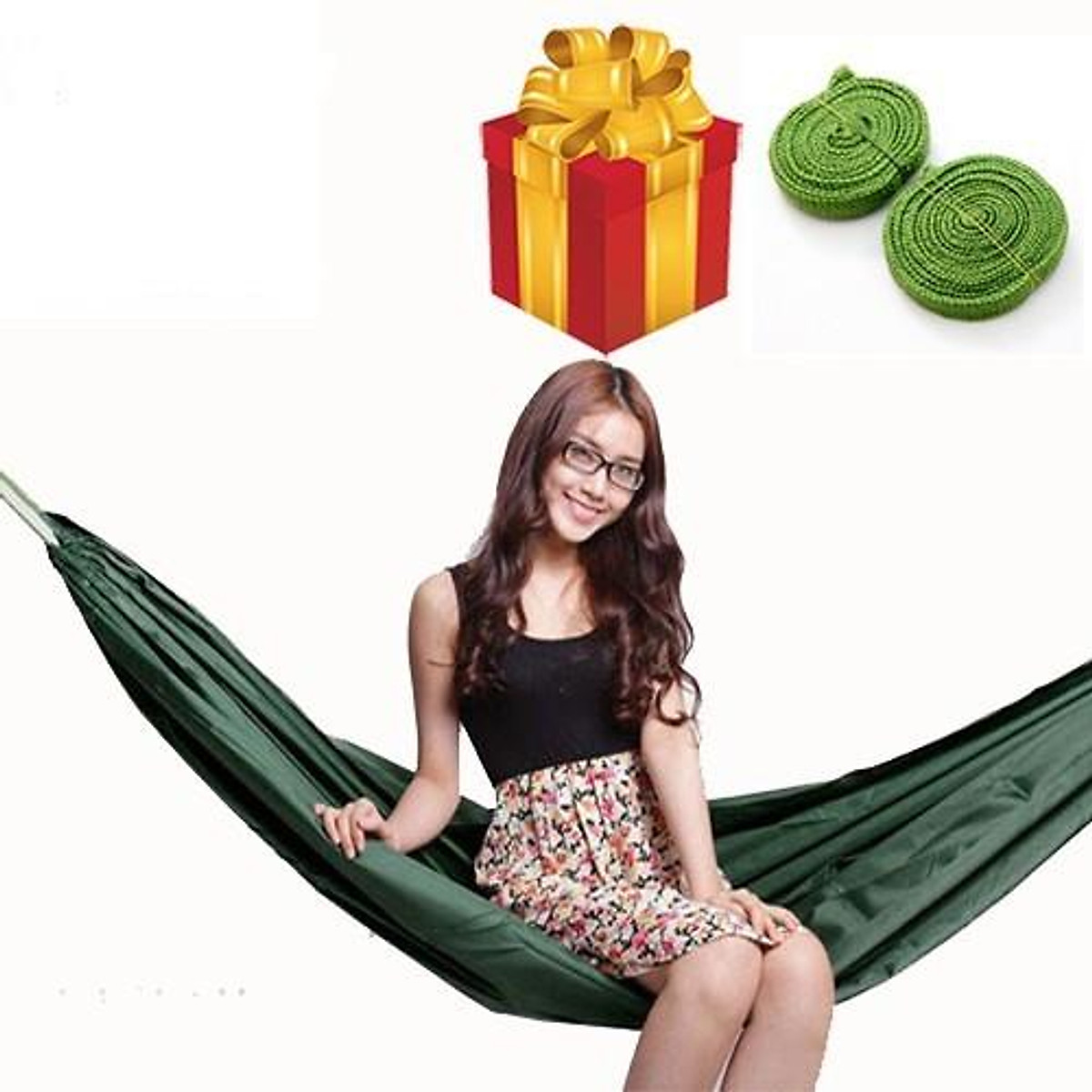 Võng Dù 2 Lớp Tặng Kèm 5m Dây
