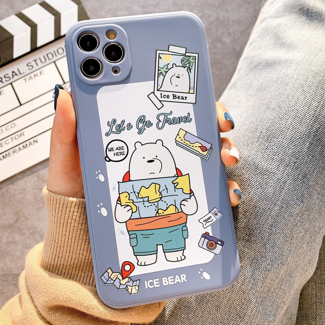 Ốp Lưng Silicon Màu Bảo Vệ Camera THREE BEARS