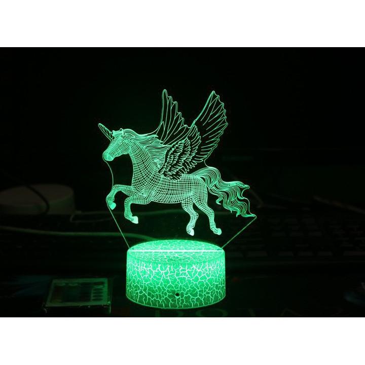 Đèn ngủ 3d thiên mã, pegasus, đèn led, đè phòng ngủ, quà tặng sinh bgaatj, noel, lễ tết, hình 3 d