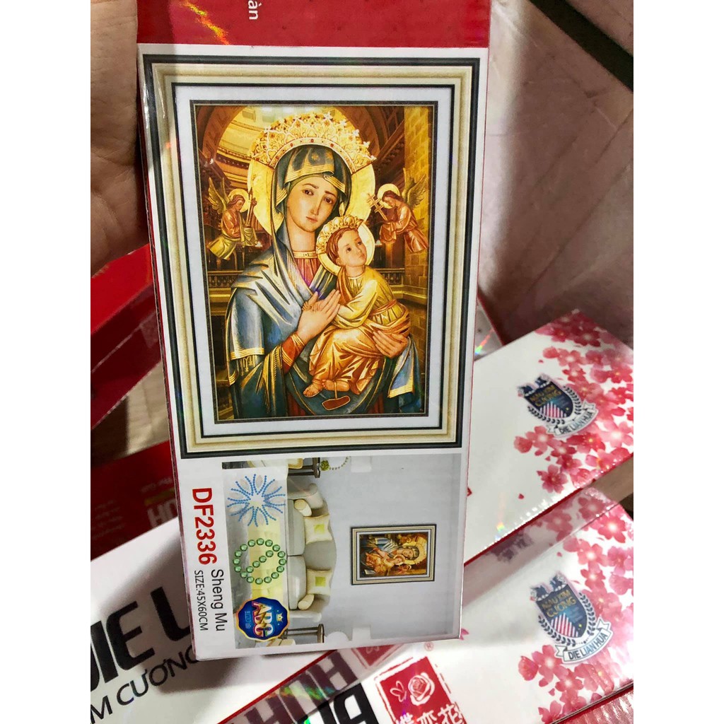 Tranh đính đá ABC Đức Mẹ DF2336 (45x60cm) -chưa đính đá