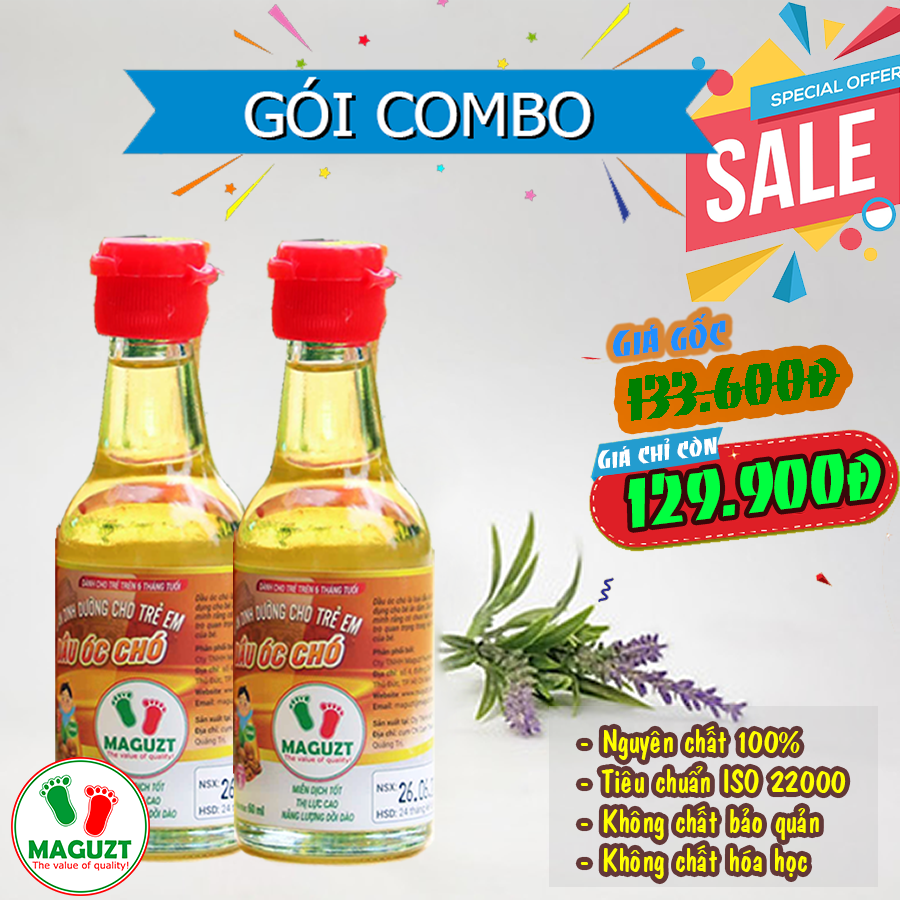Combo 2 chai dầu Óc Chó cho bé ăn dặm Maguzt nguyên chất