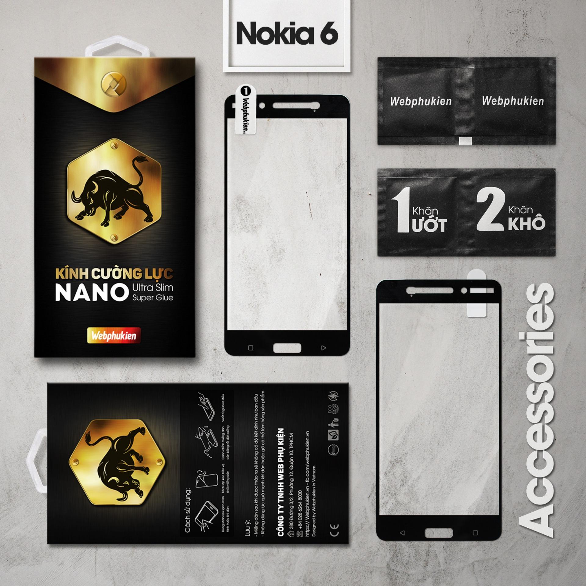 Miếng dán cường lực Webphukien cho Nokia 6 Full 9H