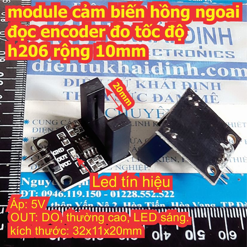 2 cái module cảm biến hồng ngoai đọc encoder đo tốc độ h206 rộng 10mm kde0024