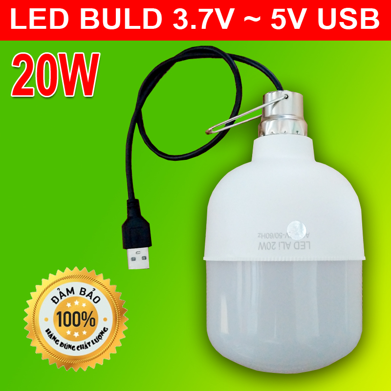 Bóng đèn LED USB 5V-20W sáng trắng và sáng trắng ấm(vàng) hàng tốt (BH 12 Tháng)