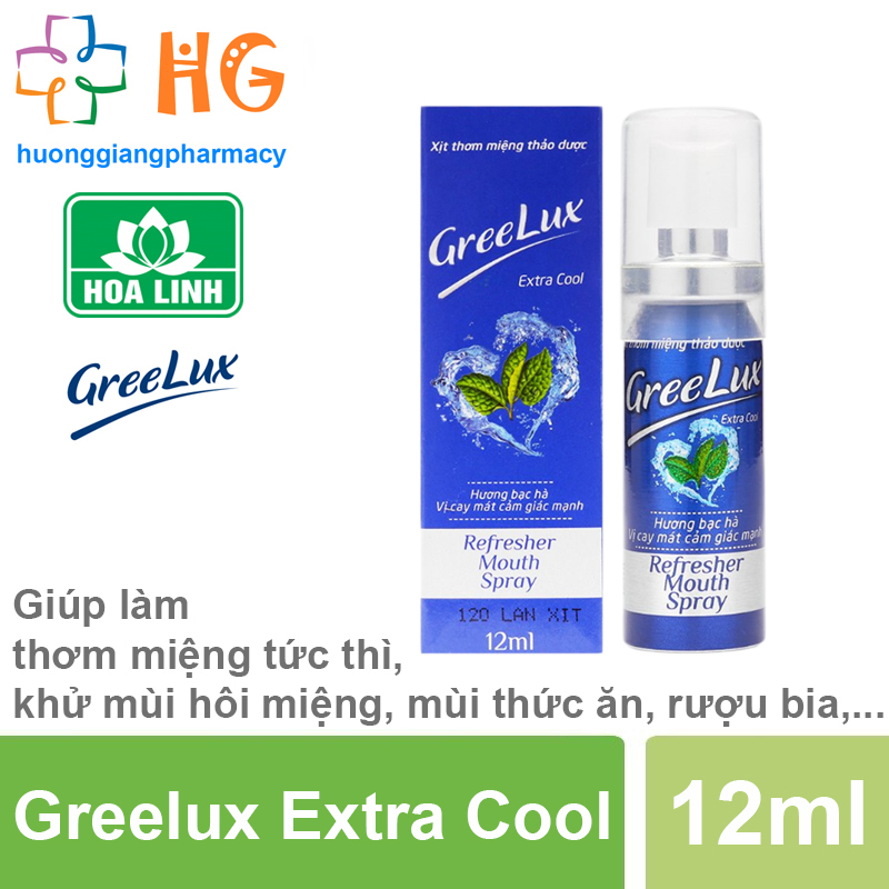Greelux Extra Cool - Xịt thơm miệng thảo dược
