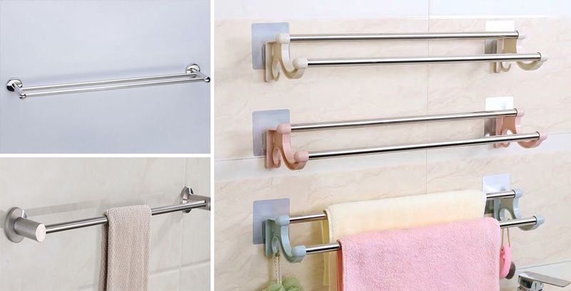 [XẢ KHO] GIÁ TREO KHĂN MẶT DÁN TƯỜNG INOX 55 CM [GIAO MÀU NGẪU NHIÊN]