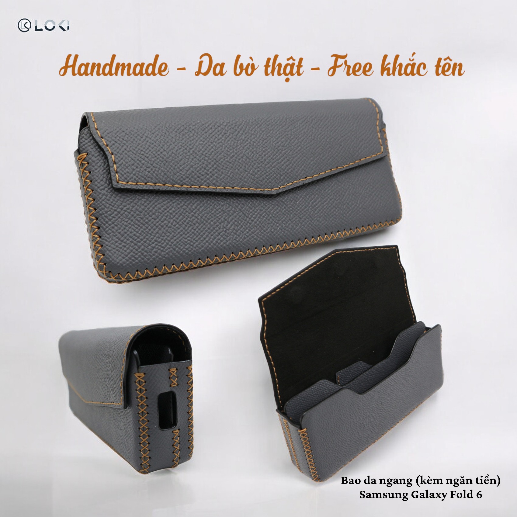 Bao da Galaxy Fold 1 | 2 | 3 | 4 | 5 | 6 kèm ngăn tiềƞ - Loki Leather