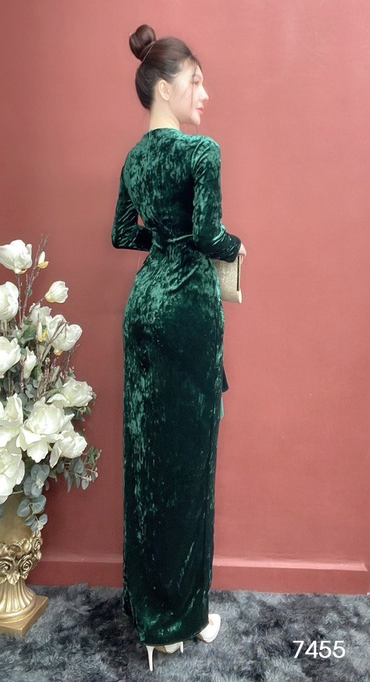 Đầm EMY EM7455 Body Nhung Xanh
