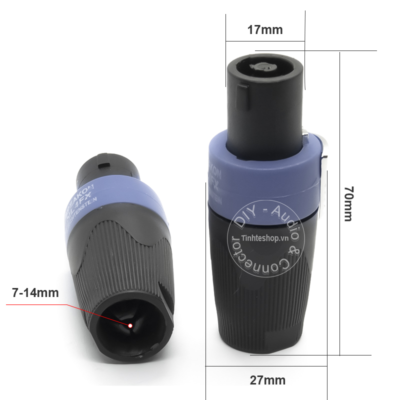 Jack cắm loa spekon 4 lõi 2 chiếc - Phích cắm loa